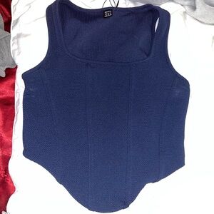 NAVY BLUE CORSET TOP